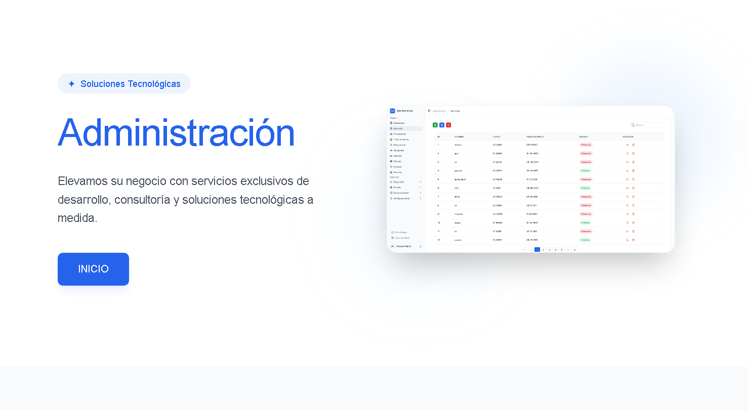 Sistema de administración de productos tecnologicos