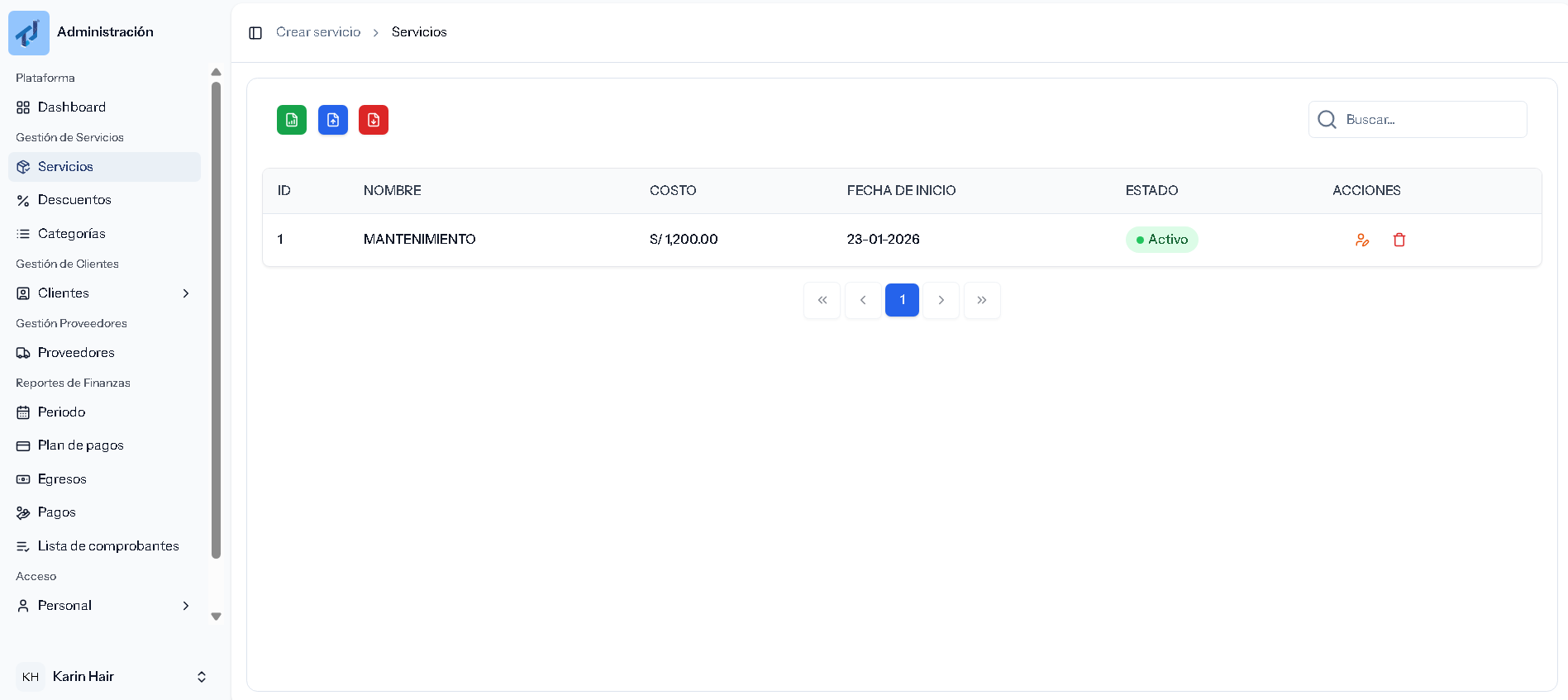 Sistema de administración de productos tecnologicos