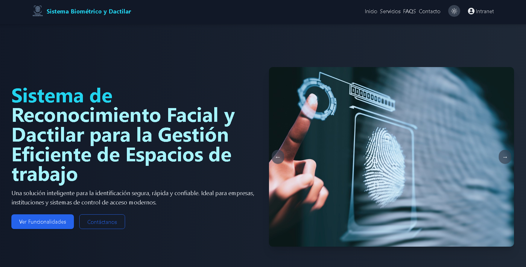 Sistema de Reconocimiento facial y Dactical