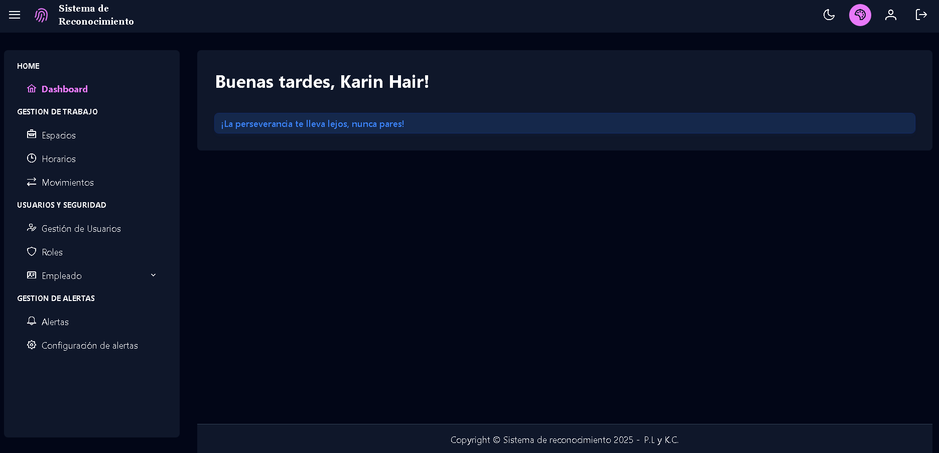 Sistema de Reconocimiento facial y Dactical